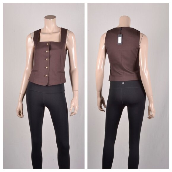 rag & bone Jackets & Blazers - rag & bone Maria Ponte Vest in Espresso
